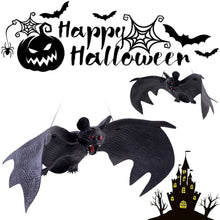 Load image into Gallery viewer, Halloween Hanging Bat Ornaments Realistic Simulation Holiday Party Decor Halloween Haunted House Hanging Props