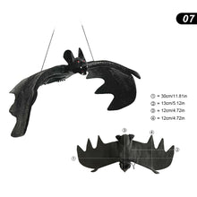 Load image into Gallery viewer, Halloween Hanging Bat Ornaments Realistic Simulation Holiday Party Decor Halloween Haunted House Hanging Props