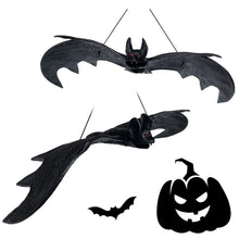 Load image into Gallery viewer, Halloween Hanging Bat Ornaments Realistic Simulation Holiday Party Decor Halloween Haunted House Hanging Props