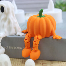 Load image into Gallery viewer, Halloween Pumpkin Figurine 3D Printed Sitting Pumpkin Desktop Halloween Decorations Creative Party Gift Ornaments