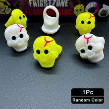 Load image into Gallery viewer, LED Light Halloween Ring Glowing Pumpkin Ghost Skull Rings Kids Gift Halloween Party Decoration for Home Horror Props Supplies