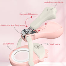 Load image into Gallery viewer, Magnifying Mirror Nail Clippers Children's Luminous Nail Clippers Baby Stainless Steel Nail Clippers Baby Splash Proof Nail Clippers