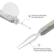Load image into Gallery viewer, Children's Ear Spoon with Magnifying Glass Tweezers Can Store Five Piece Set of Baby Ear Digging Tools Visible Ear Digging Spoon