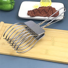 Load image into Gallery viewer, Finger-safe Cutting Tool Food Cutter Stainless Steel Meat Slicing Tongs for Bbq Kitchen Aid Beef Cutting Tool for Vegetables