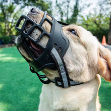 Load image into Gallery viewer, Anti-Biting Dog Mouth Cover With Reflective Strip Adjustable Dog Muzzle Anti-barking Mask Soft Rubber Can Drink Water Dog Accessories