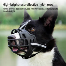 Load image into Gallery viewer, Anti-Biting Dog Mouth Cover With Reflective Strip Adjustable Dog Muzzle Anti-barking Mask Soft Rubber Can Drink Water Dog Accessories