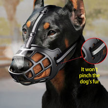 Load image into Gallery viewer, Anti-Biting Dog Mouth Cover With Reflective Strip Adjustable Dog Muzzle Anti-barking Mask Soft Rubber Can Drink Water Dog Accessories