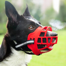 Load image into Gallery viewer, Anti-Biting Dog Mouth Cover With Reflective Strip Adjustable Dog Muzzle Anti-barking Mask Soft Rubber Can Drink Water Dog Accessories