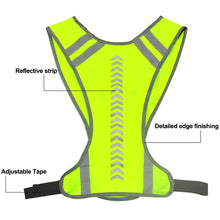 Load image into Gallery viewer, Cycling Reflective Vest Night Safety High Visibility Reflective Cycling Hiking Climbing Vest Adjustable Waist Outdoor Sports Vest