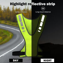 Load image into Gallery viewer, Cycling Reflective Vest Night Safety High Visibility Reflective Cycling Hiking Climbing Vest Adjustable Waist Outdoor Sports Vest