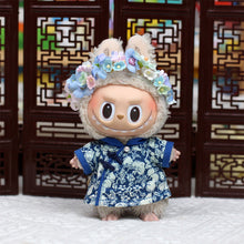 Load image into Gallery viewer, For 17cm Labubu Doll Clothes Fashion Head-pinned Flowers Doll Clothes Color Match Hairpin Dress Dolls Accessories Cute Little Clothes