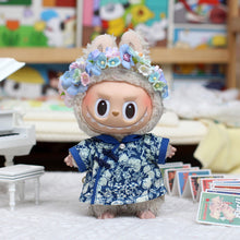 Load image into Gallery viewer, For 17cm Labubu Doll Clothes Fashion Head-pinned Flowers Doll Clothes Color Match Hairpin Dress Dolls Accessories Cute Little Clothes