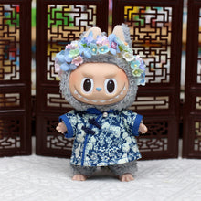 Load image into Gallery viewer, For 17cm Labubu Doll Clothes Fashion Head-pinned Flowers Doll Clothes Color Match Hairpin Dress Dolls Accessories Cute Little Clothes