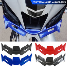 Load image into Gallery viewer, Motorcycle Aerodynamic Front Wing Beak Style Wind Deflector with Shark Fin Front Air Intake Spoiler for Yamaha R15 V4 2021-2025