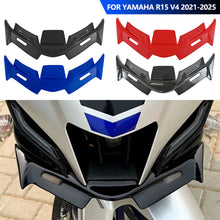 Load image into Gallery viewer, Motorcycle Aerodynamic Front Wing Beak Style Wind Deflector with Shark Fin Front Air Intake Spoiler for Yamaha R15 V4 2021-2025