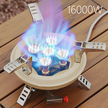 Load image into Gallery viewer, 16000W Portable Outdoor Camping Five-Core Fierce Stove Foldable High-Power Windproof Cassette Stove