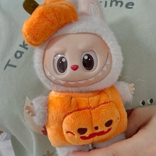 Load image into Gallery viewer, Miniature Halloween Pumpkin Costume with Hat for 17cm Labubu Dolls Cute DIY Doll Clothes Lovely Outfit Gifts for Girls Friends