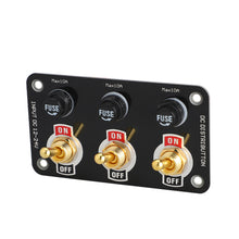 Load image into Gallery viewer, 12V Metal Toggle Switch Panel ON/OFF Car Power Control Board Copper Tone Dashboard Switch Panel Vehicle Modification Accessory
