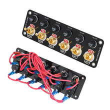 Load image into Gallery viewer, 12V Metal Toggle Switch Panel ON/OFF Car Power Control Board Copper Tone Dashboard Switch Panel Vehicle Modification Accessory