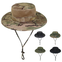 Load image into Gallery viewer, Tactical Camouflage Hat Men Bucket Hats Panama Summer Cap Hunting Hiking Outdoor Fishing Camo Sun Caps