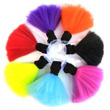 Load image into Gallery viewer, 2pcs Helmet Decoration Braids Motrocycle Helmet Accessories Plush Braids Pigtail Decoration for Motorcycle Bicycle Hair Patches Wig