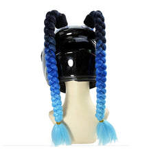 Load image into Gallery viewer, 2pcs Motorcycle Helmet Dual Pigtail Braids Decoration Woman Braids Wig For Motorbike Helmets Twist Ponytail With Sucker