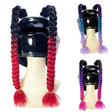 Load image into Gallery viewer, 2pcs Motorcycle Helmet Dual Pigtail Braids Decoration Woman Braids Wig For Motorbike Helmets Twist Ponytail With Sucker