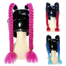 Load image into Gallery viewer, 2pcs Motorcycle Helmet Dual Pigtail Braids Decoration Woman Braids Wig For Motorbike Helmets Twist Ponytail With Sucker