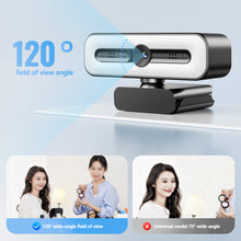 Load image into Gallery viewer, 4K Webcam with Light for PC/Laptop 1080P 2K HD Streaming Camera Desktop Video Conferencing Webcam for Online Classes