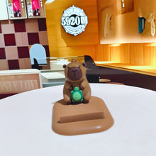 Load image into Gallery viewer, Capybara Phone Holder PVC Doll Support Capybara Mobile Phone Stand Cartoon Animal Capybara Cell Phone Bracket