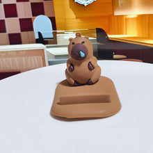 Load image into Gallery viewer, Capybara Phone Holder PVC Doll Support Capybara Mobile Phone Stand Cartoon Animal Capybara Cell Phone Bracket