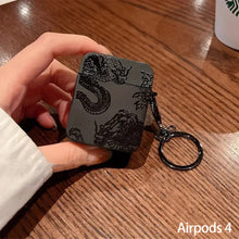 Load image into Gallery viewer, Dragon Pattern Simple Black Silicone Case for AirPods 4, 3, 2, 1,Pro Wireless Bluetooth Earphone Protective Soft Cover
