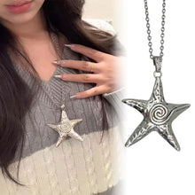 Load image into Gallery viewer, Y2K Gothic Starfish Pendant Necklace Punk Exaggerated Irregular Star Charm Jewel Travel Beach OOTD Necklace
