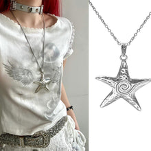 Load image into Gallery viewer, Y2K Gothic Starfish Pendant Necklace Punk Exaggerated Irregular Star Charm Jewel Travel Beach OOTD Necklace