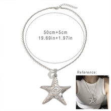 Load image into Gallery viewer, Y2K Gothic Starfish Pendant Necklace Punk Exaggerated Irregular Star Charm Jewel Travel Beach OOTD Necklace