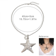 Load image into Gallery viewer, Y2K Gothic Starfish Pendant Necklace Punk Exaggerated Irregular Star Charm Jewel Travel Beach OOTD Necklace