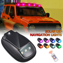 Load image into Gallery viewer, Car Roof Lights Solar Powered Light Flashing Lights Marker Light Cab Mouse Dome Light Chrome Gap for Truck Pickup