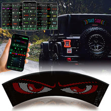 Load image into Gallery viewer, Car LED Fan Shape Pixel Panel Devil Eye Light APP Remote Control Soft Foldable Lighting Graffiti Scrolling For Signboard Windshield Screen