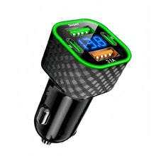 Load image into Gallery viewer, 4 in 1 Car Charger Dual PD with Voltage Display USB Super Fast Charge Adapter for iPhone Xiaomi Oppo Vivo Samsung