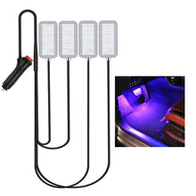 Load image into Gallery viewer, 4pcs/Set Car Ambient LED Light USB/Cigarette Lighter Powered Footwell Lights Interior Lighting DIY Atmosphere Decoration