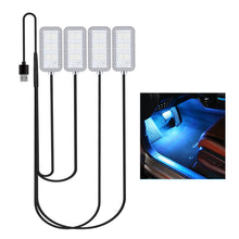 Load image into Gallery viewer, 4pcs/Set Car Ambient LED Light USB/Cigarette Lighter Powered Footwell Lights Interior Lighting DIY Atmosphere Decoration