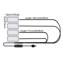 Load image into Gallery viewer, 4pcs/Set Car Ambient LED Light USB/Cigarette Lighter Powered Footwell Lights Interior Lighting DIY Atmosphere Decoration