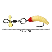 Load image into Gallery viewer, 1PC Propeller Grub Bait High Rotation Anti-Tangle Bread Worm Lure Soft Bait for Trout Tilapia Perch