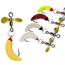Load image into Gallery viewer, 1PC Propeller Grub Bait High Rotation Anti-Tangle Bread Worm Lure Soft Bait for Trout Tilapia Perch