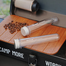 Load image into Gallery viewer, 1PC 60ML Coffee Bean Test Tube Storage Bottle PET Transparent Plastic Container for Dried Flowers Candy Storage Outdoor Camping Sub bottle