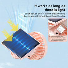 Load image into Gallery viewer, Multi-Functional Clip-On Fan With USB Charging And Solar Power Portable Desktop Fan For Outdoor Mountain Climbing Travel