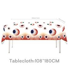 Load image into Gallery viewer, Halloween Eyeball Theme Party Supplies Set Scary Disposable Tableware Kit Plates/Napkins/Banner/Tablecloth Decor All-in-One Pack