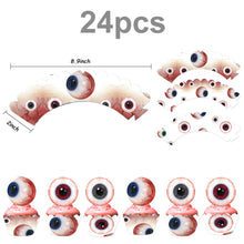 Load image into Gallery viewer, Halloween Eyeball Theme Party Supplies Set Scary Disposable Tableware Kit Plates/Napkins/Banner/Tablecloth Decor All-in-One Pack