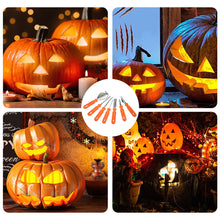 Load image into Gallery viewer, Halloween Pumpkin Carving Kit with Storage Bag DIY 7-Piece Stainless Steel Jack-o-Lantern Making Vegetable Fruit Carving Tools