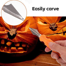 Load image into Gallery viewer, Halloween Pumpkin Carving Kit with Storage Bag DIY 7-Piece Stainless Steel Jack-o-Lantern Making Vegetable Fruit Carving Tools